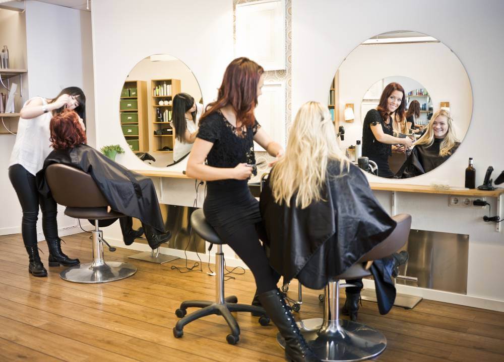 Beauty salon team at work